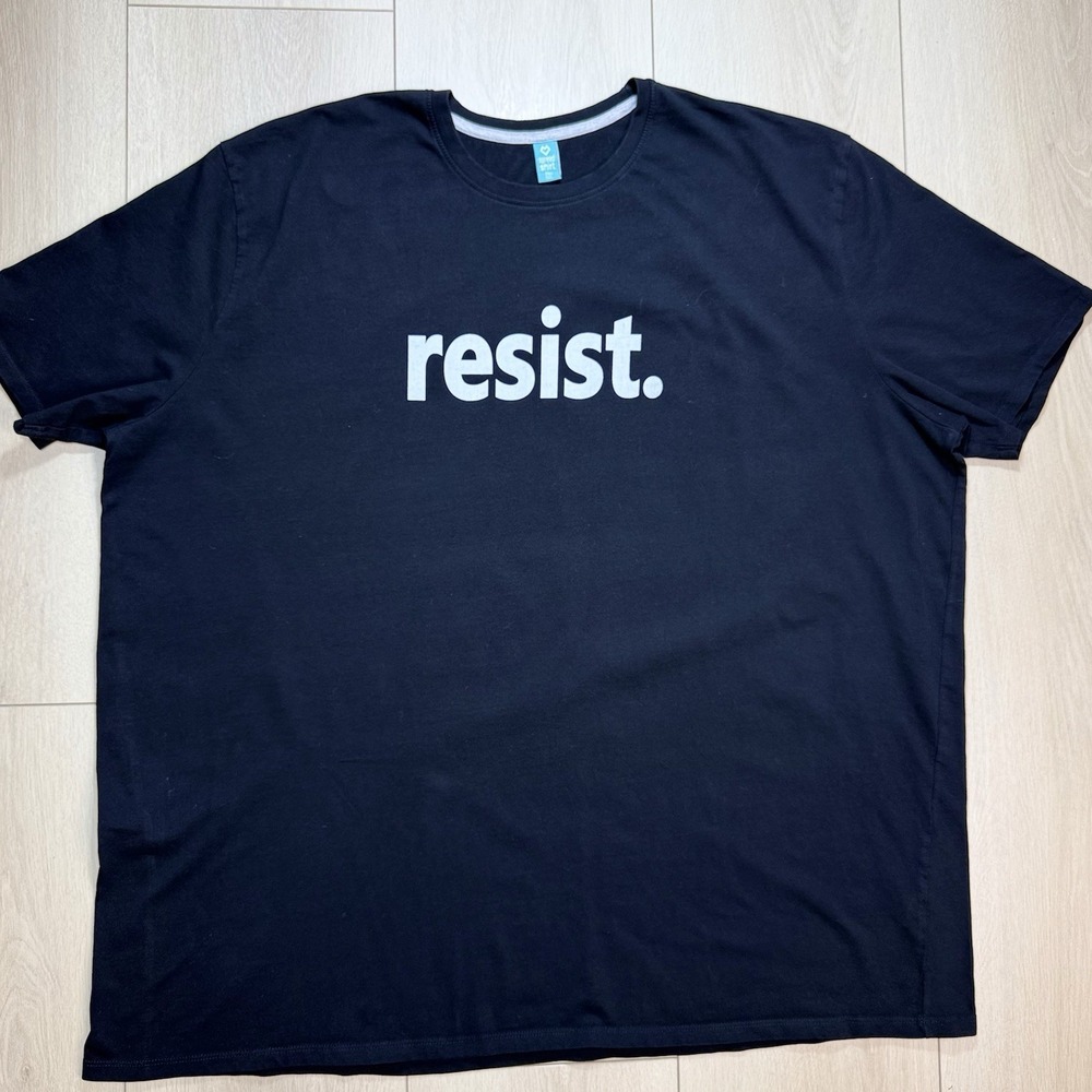 Spreadshirt Resist Graphic T Shirt Mens 5XL Black Cotton Political Activism Tee!